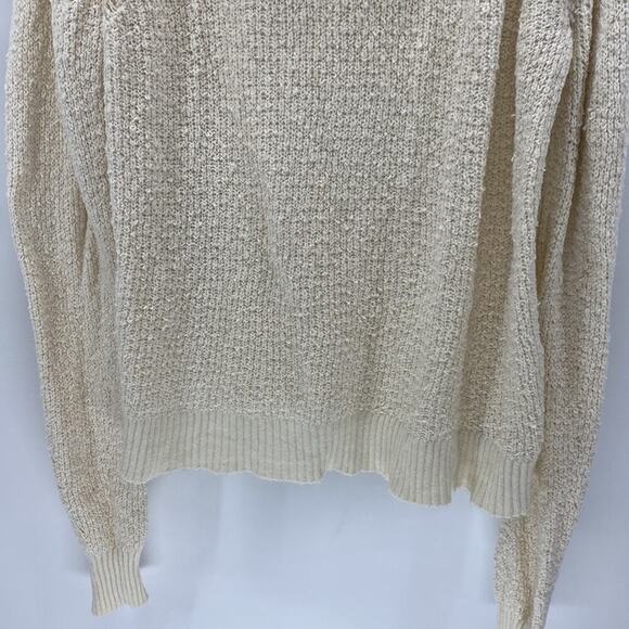 Free People By Your Side Sweater Size Cream Cowl Neck Bohemian Oversized open kn - Picture 6 of 9